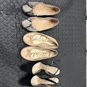 Rare Sam Edelman Lot of 3 Dress Shoes Size 8 & 7.5 Heels & Flats Society black